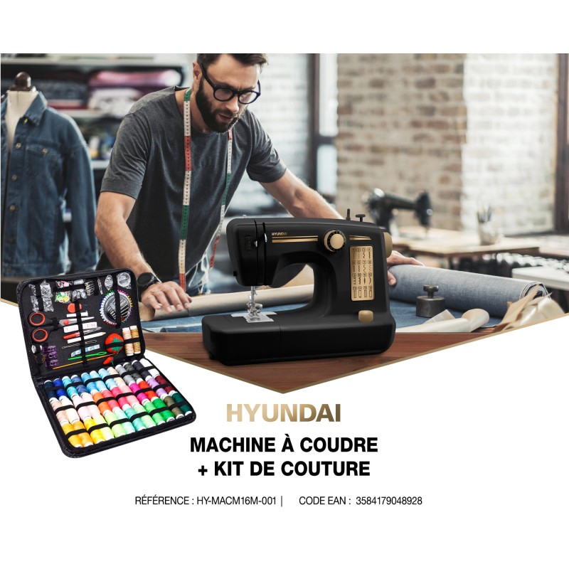 Machine à coudre HYUNDAI HY-MACM16M-001 16 points + kit de couture