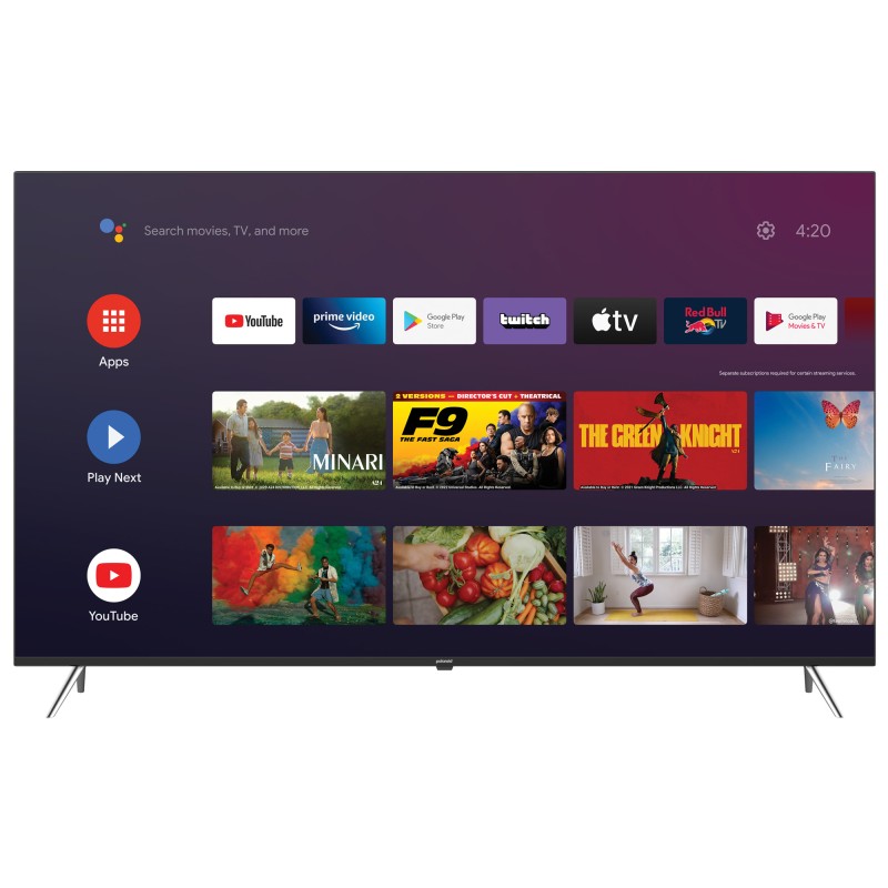 POLAROID - ANDROID TV LED - 65" (164cm) - 4K UHD - WiFi - Bluetooth 5.0 - Netflix - YouTube - 4x HDMI - 3x USB