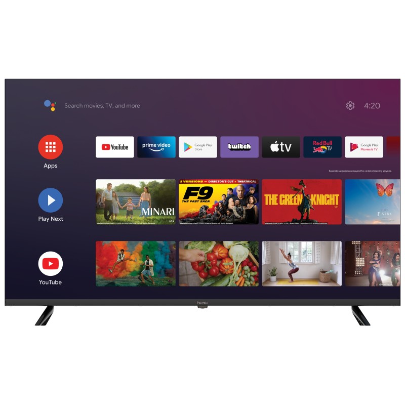 POLAROID - ANDROID TV LED - 43" (108cm) - 4K UHD - WiFi - Bluetooth 5.0 - Netflix - YouTube - 4x HDMI - 3x USB