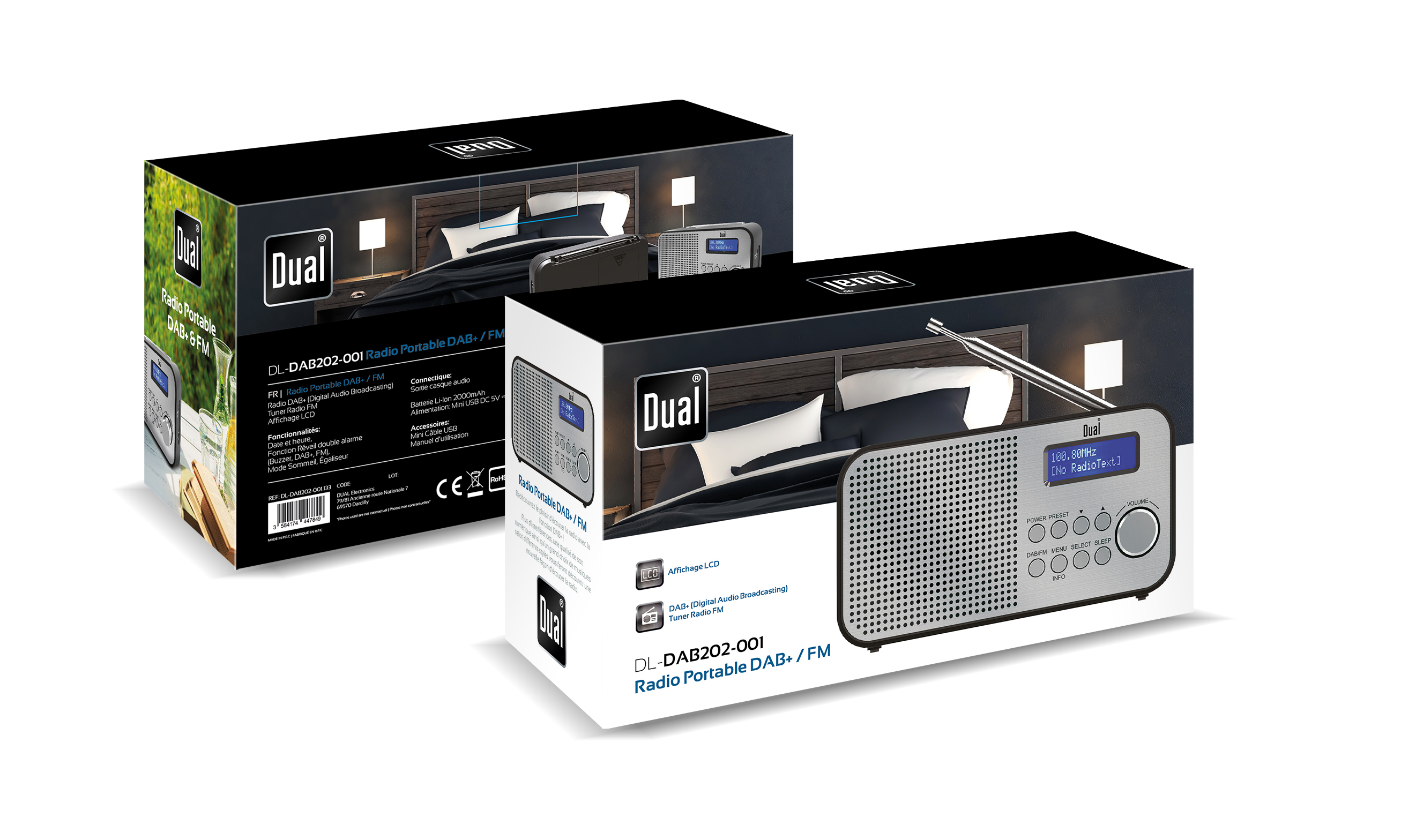 Acheter Radio-réveil numérique DAB/FM de chevet avec lecture en streaming  BT, affichage LED Jumbo, double alarme, long travail