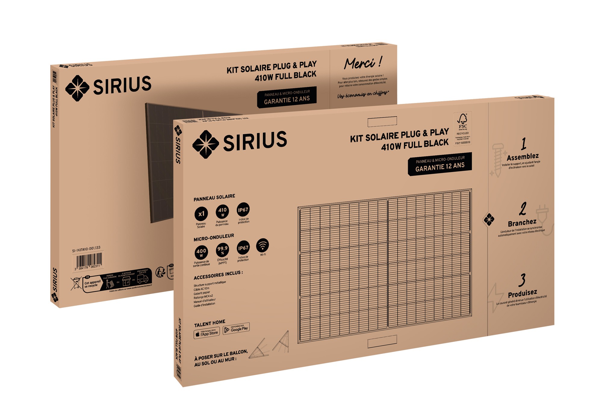 Kit Solaire Photovoltaïque Plug and Play SIRIUS SI-1KIT410 410 W
